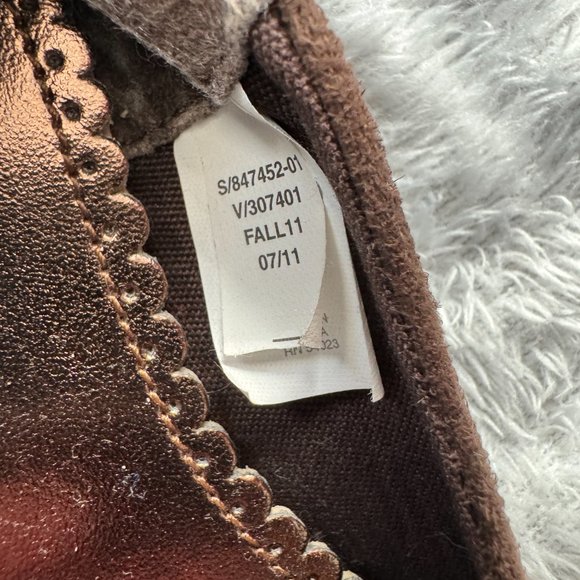 Like NEW Baby Gap Brown Suede Ballet Flats with Flower Accent Sz Toddler 8 - Picture 6 of 6